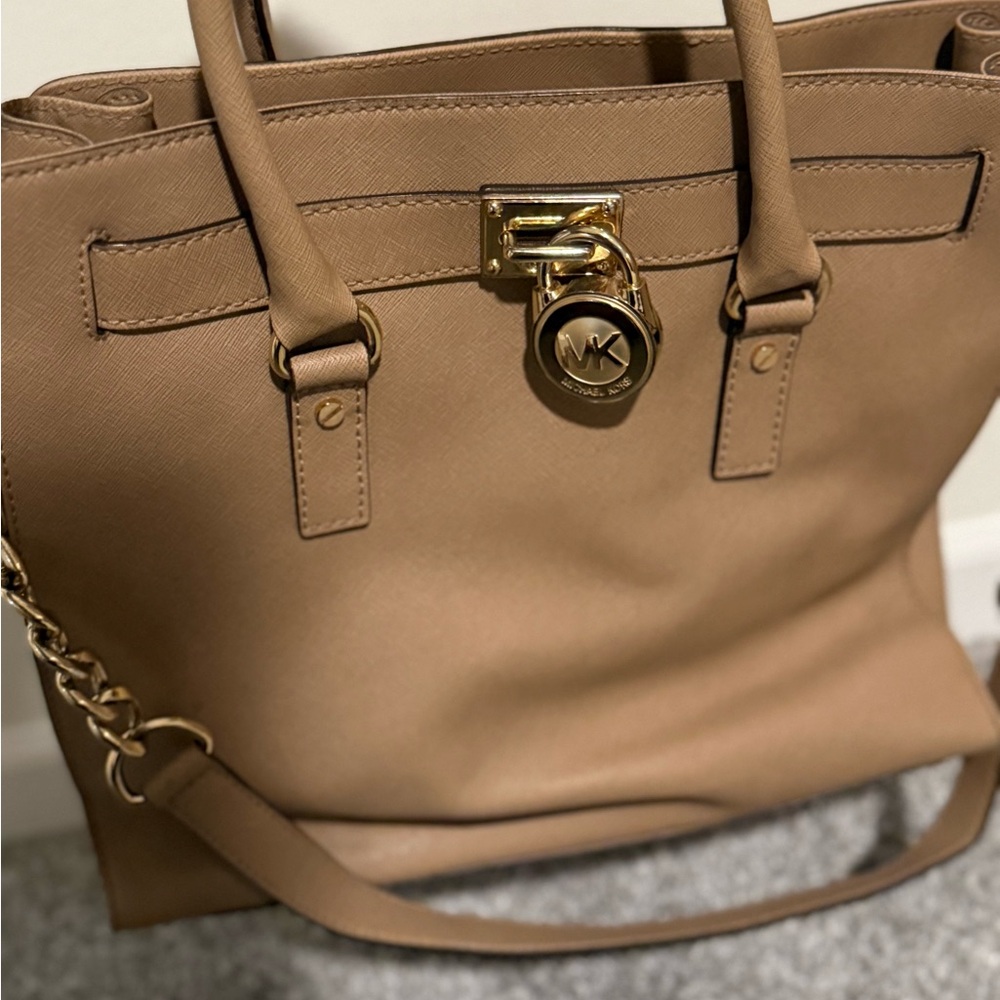 Michael Kors Tan Leather Hamilton Tote Bag